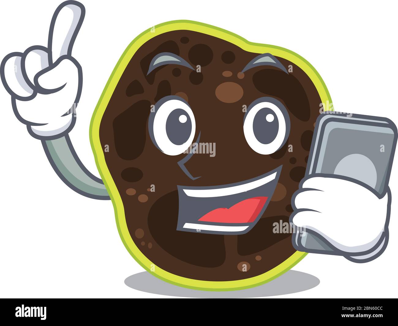 Firmicutes caricature personnage parlant avec des amis au téléphone Illustration de Vecteur