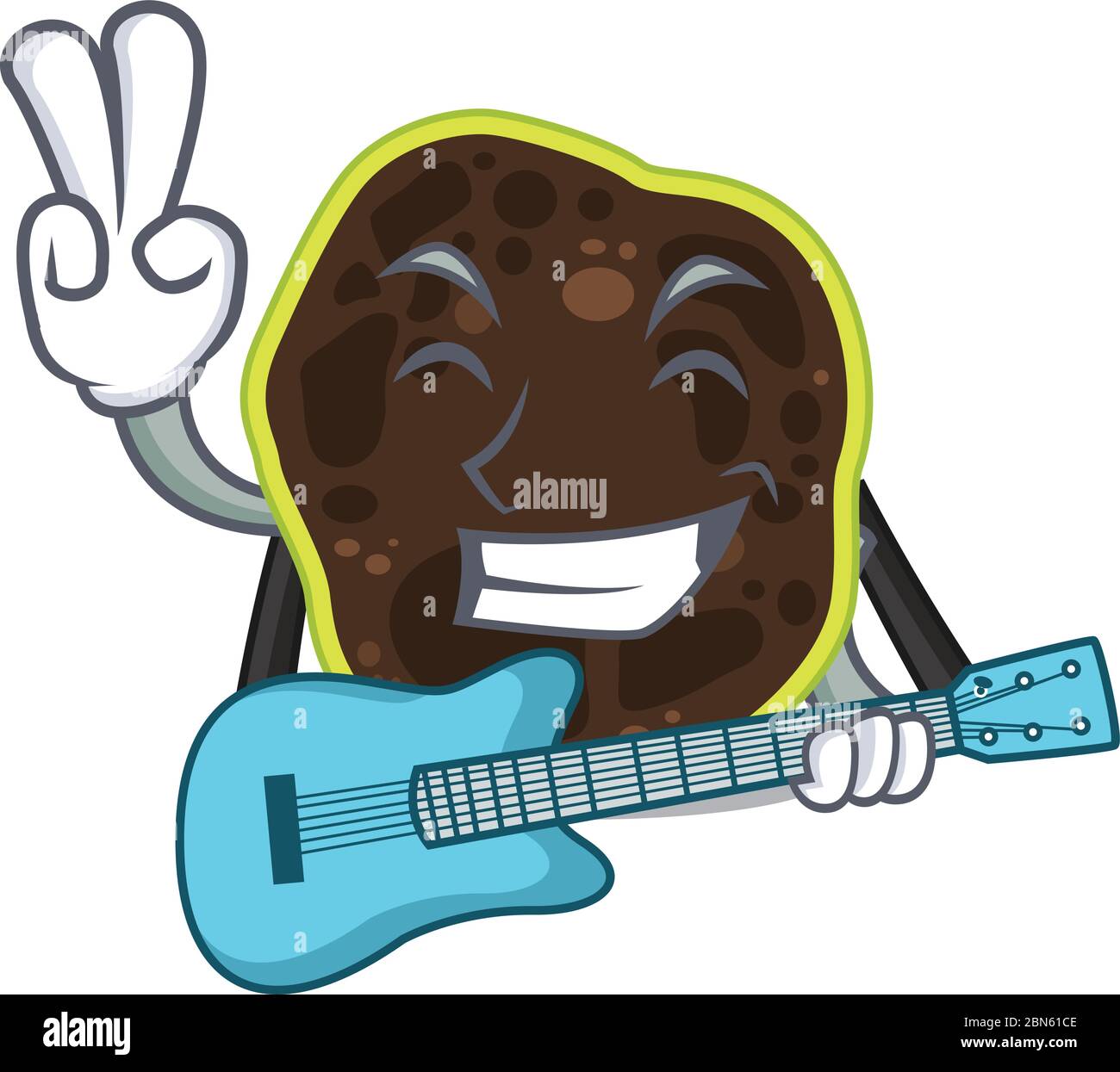 musicien brillant de firmicutes dessin animé jouant de la musique avec une guitare Illustration de Vecteur