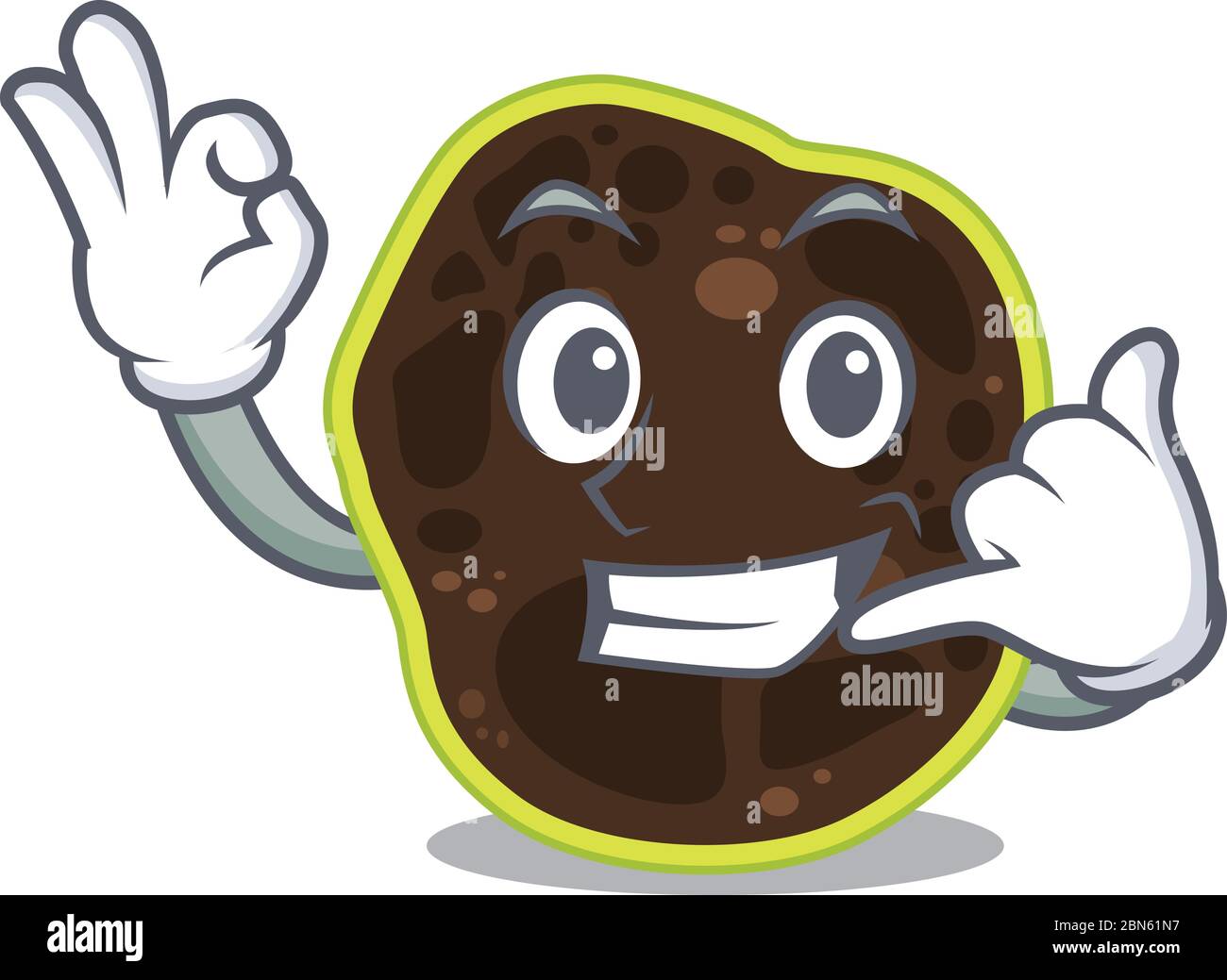 Caricature design de firmicutes montrant appelez-moi geste drôle Illustration de Vecteur