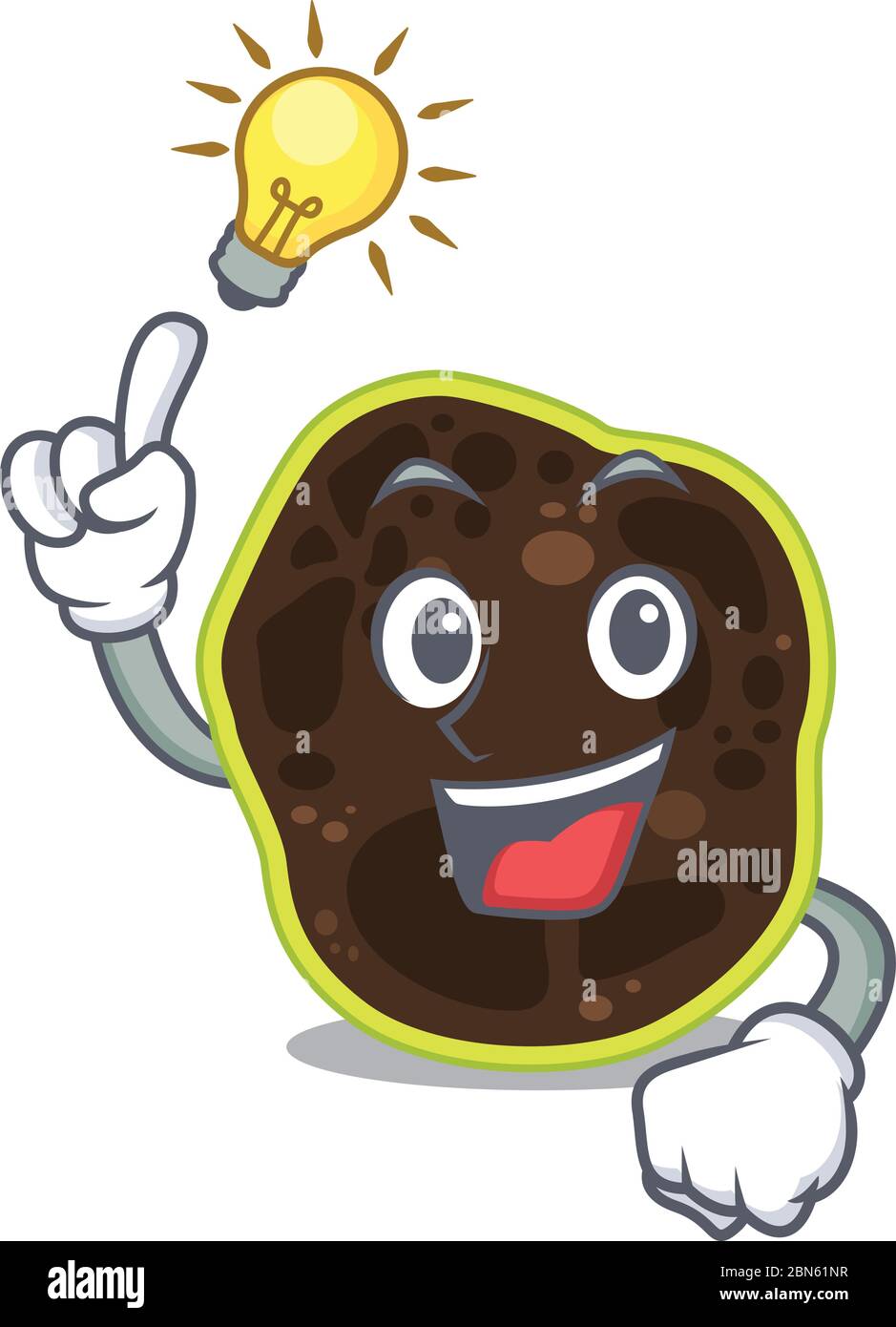 Personnage mascotte de firmicutes intelligent a un geste d'idée Illustration de Vecteur