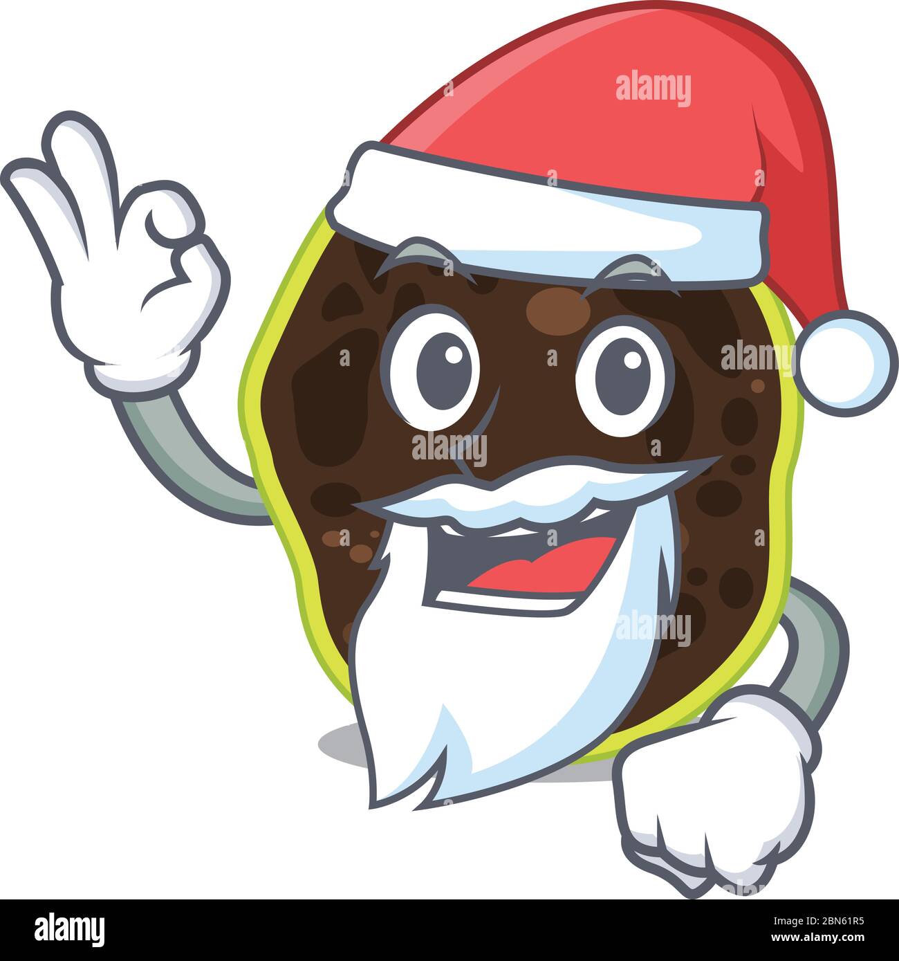 Personnage de dessin animé de firmicutes Santa ayant mignon ok doigt Illustration de Vecteur