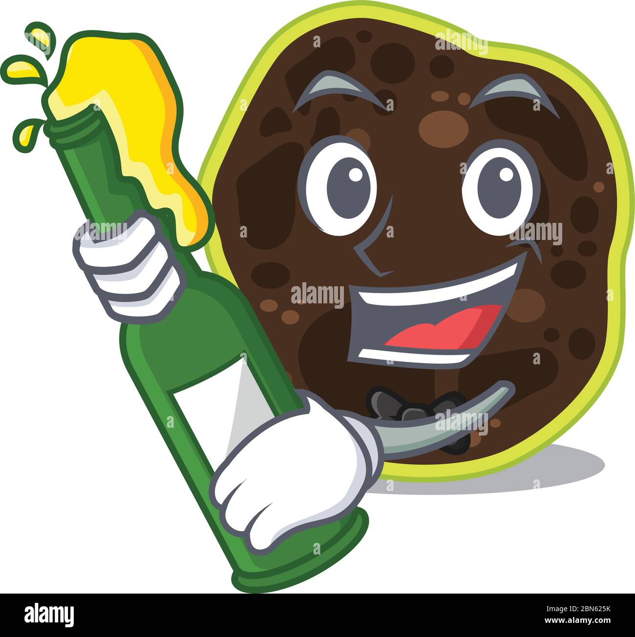 Dessin animé de firmicutes montrant visage drôle avec oeil de clin Illustration de Vecteur