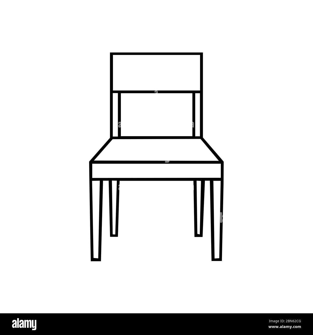 chaise noire sur fond blanc Banque D'Images