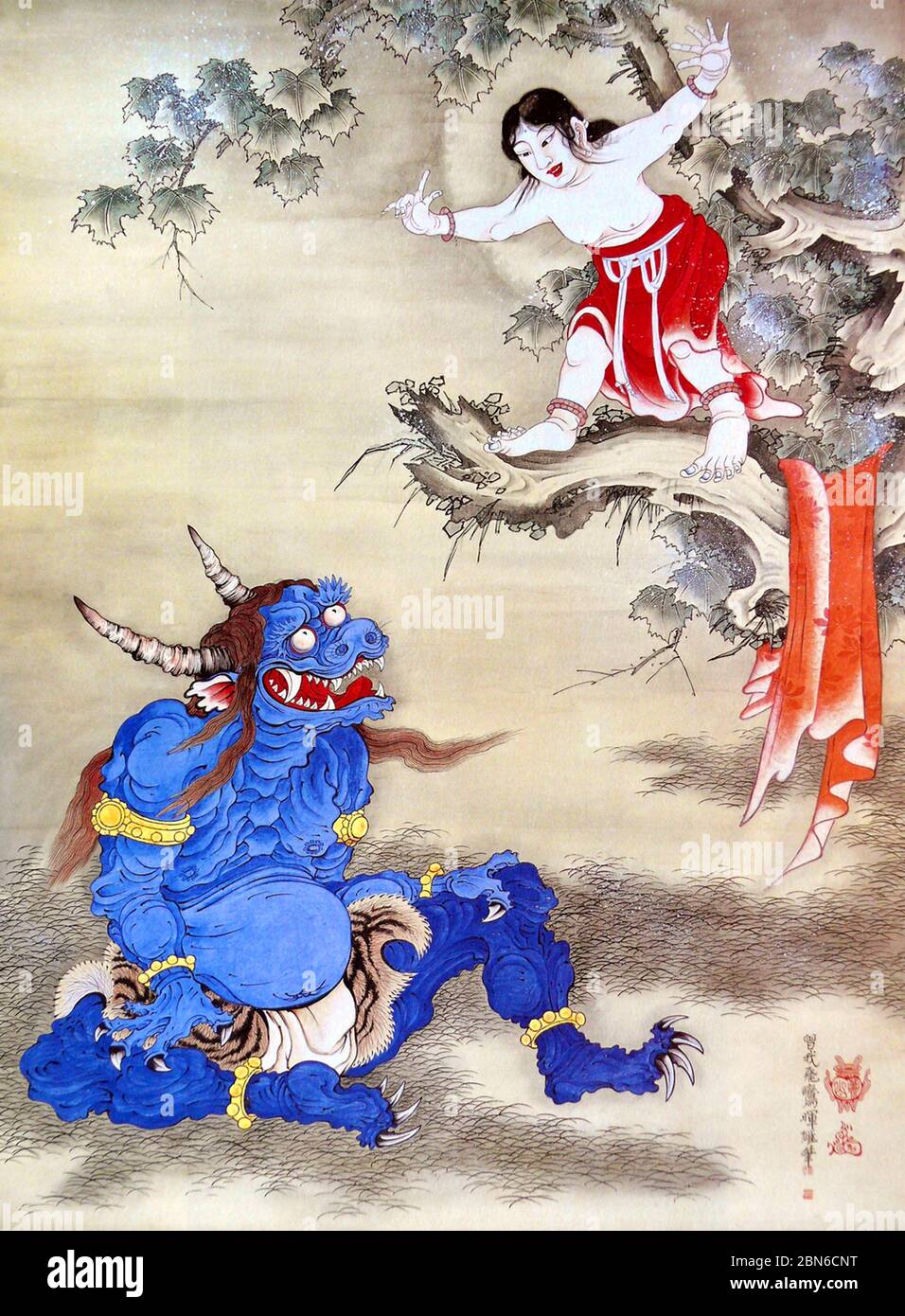 Japon: 'L'enfant de montagne enneigé'. Toile de défilement suspendue par Soga Shohaku (1730-1781), 1764. Soga Shohaku (1730 - 30 janvier 1781), née MIUR Banque D'Images