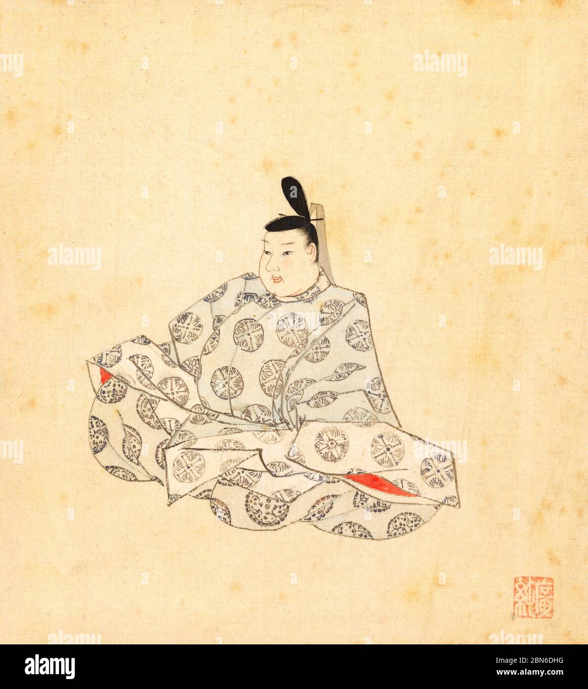 Japon: 'Portraits et Poèmes des trente-six Immortels poétiques'. Album de trente-six tableaux et poèmes de Sumiyoshi Gukei (1631-1705). Sumiyoshi Gu Banque D'Images