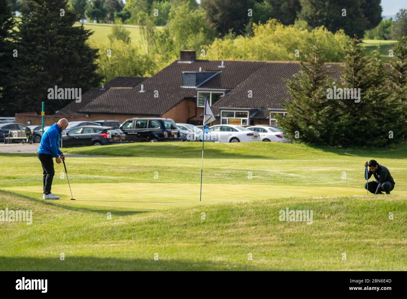 Brentwood Essex 13 mai 2020 Premier jeu de golf de l'enclume Covid-19 au Warley Park Golf Club, Brentwood Essex crédit: Ian Davidson/Alamy Live News Banque D'Images