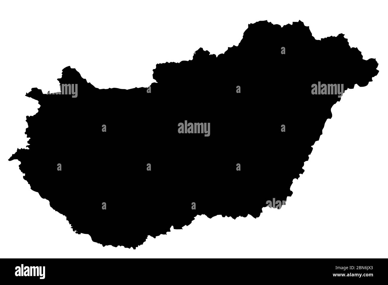 Carte de Hongrie avec fond noir Banque D'Images