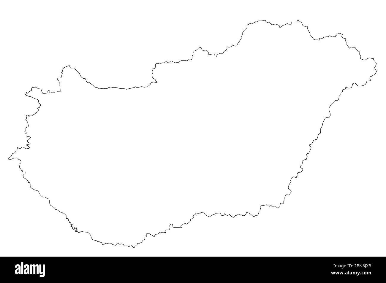 Carte de Hongrie avec fond blanc Banque D'Images