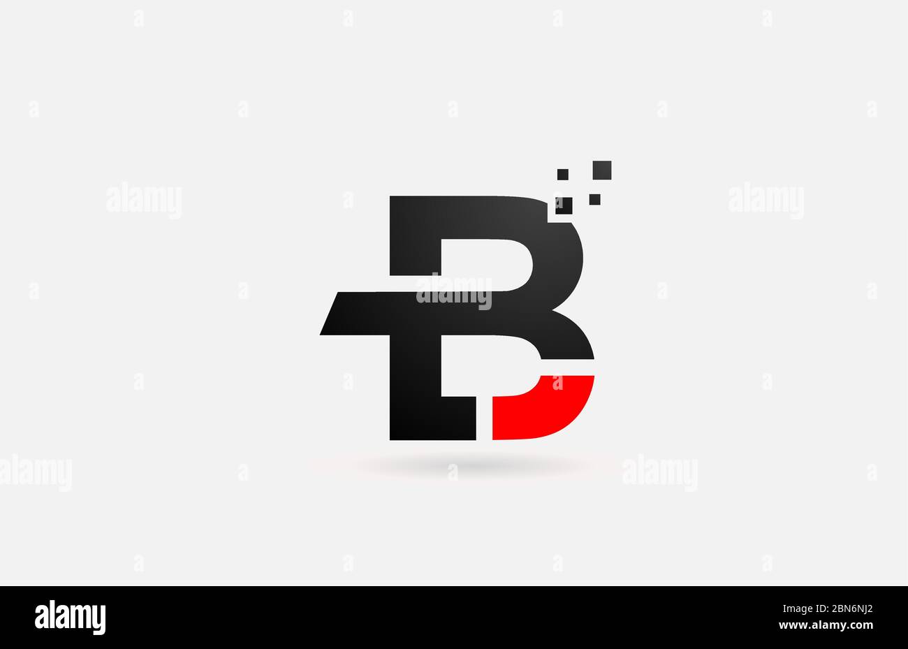 Logo B lettre pour entreprise et entreprise avec motif à pois noir et blanc Illustration de Vecteur