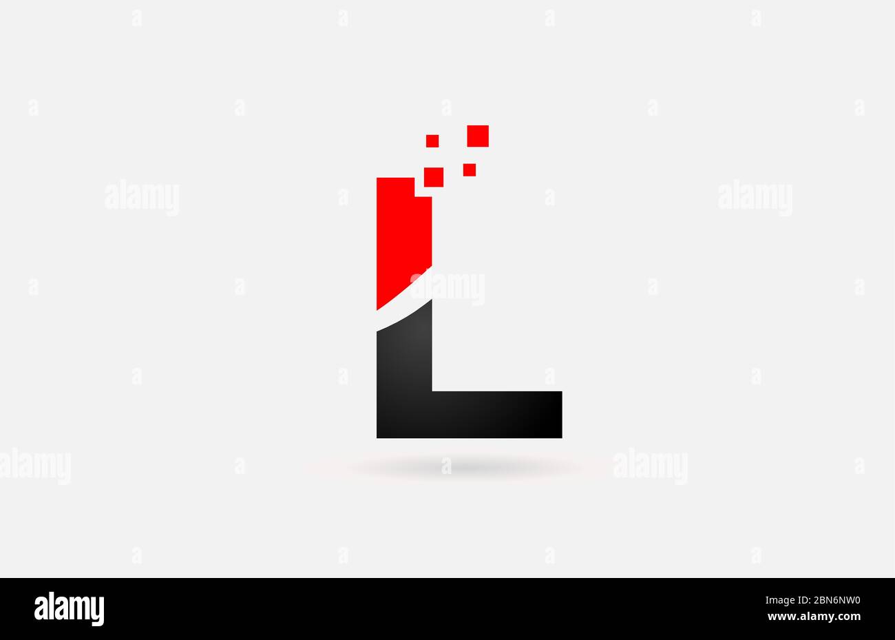 L icône de logo de lettre pour entreprise et entreprise avec motif à pois noir et blanc Illustration de Vecteur