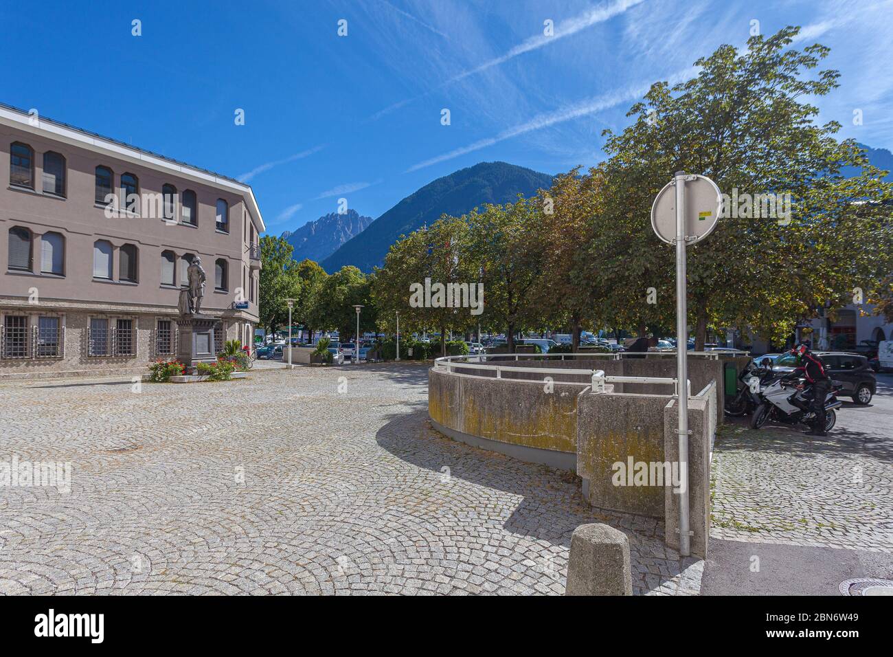 Vue sur la place Europaplatz, près du centre-ville de Lienz Banque D'Images