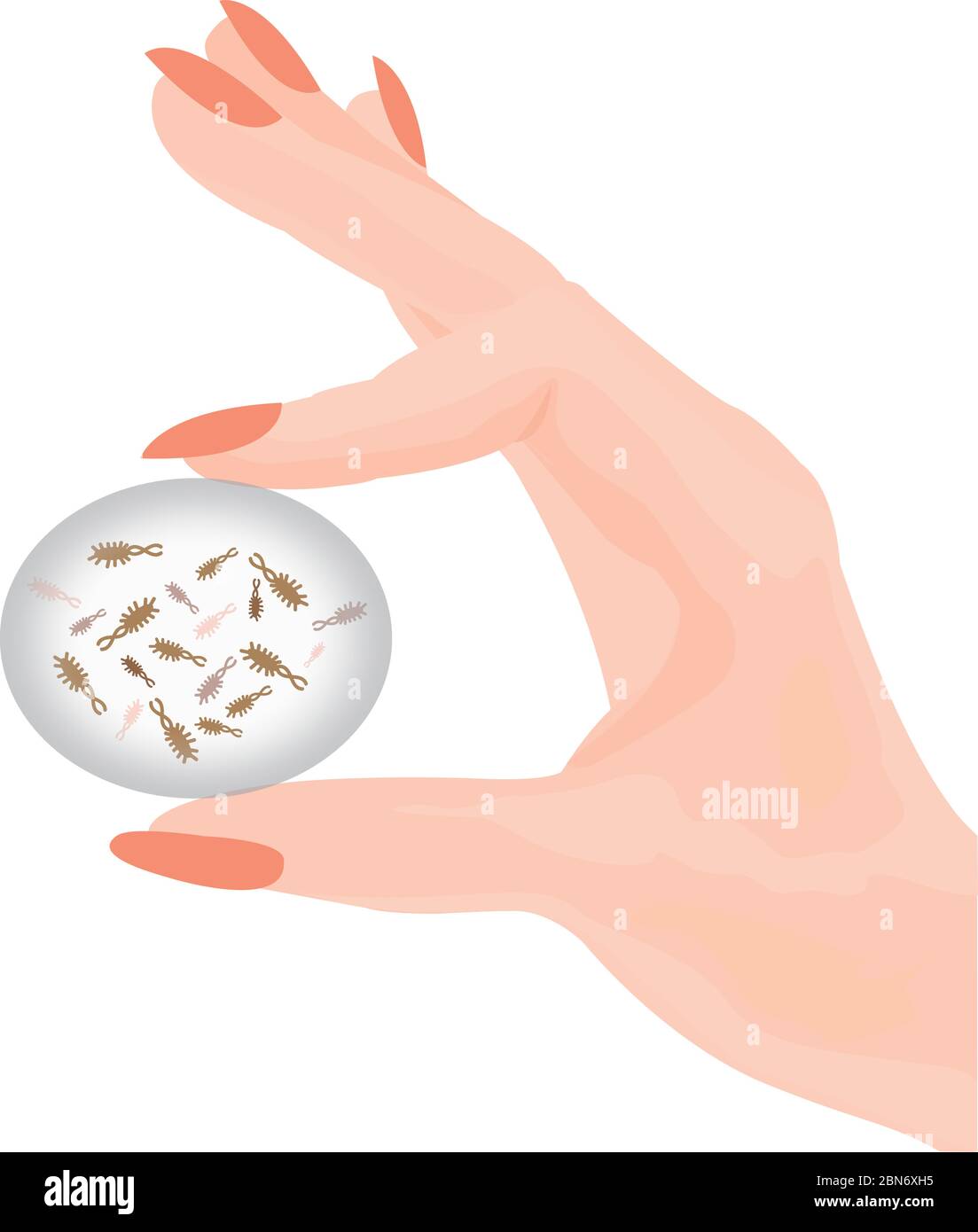 Bactéries dans une main Illustration de Vecteur