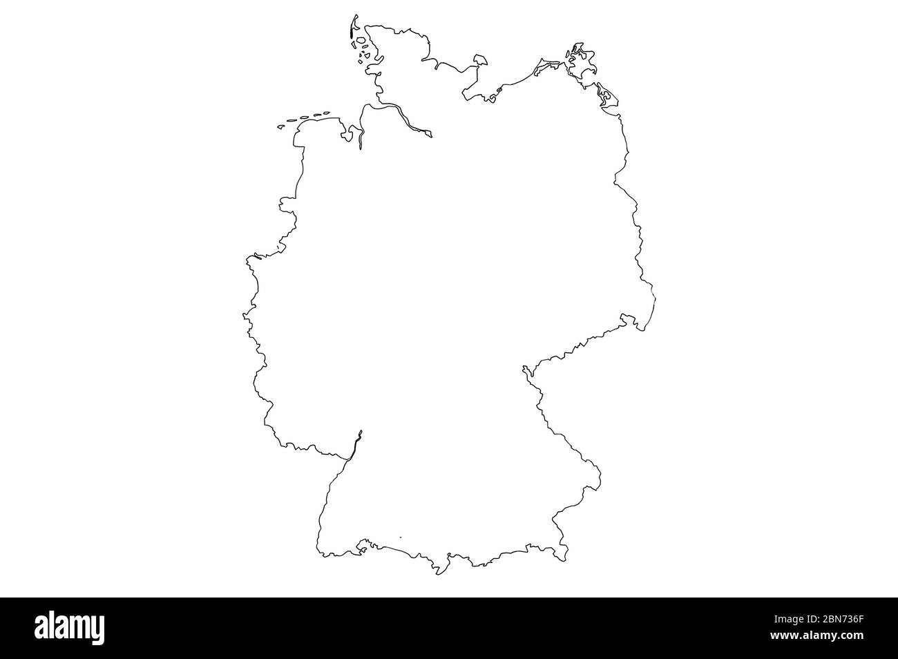 Carte de l'Allemagne avec drapeau national isolé sur fond blanc Banque D'Images