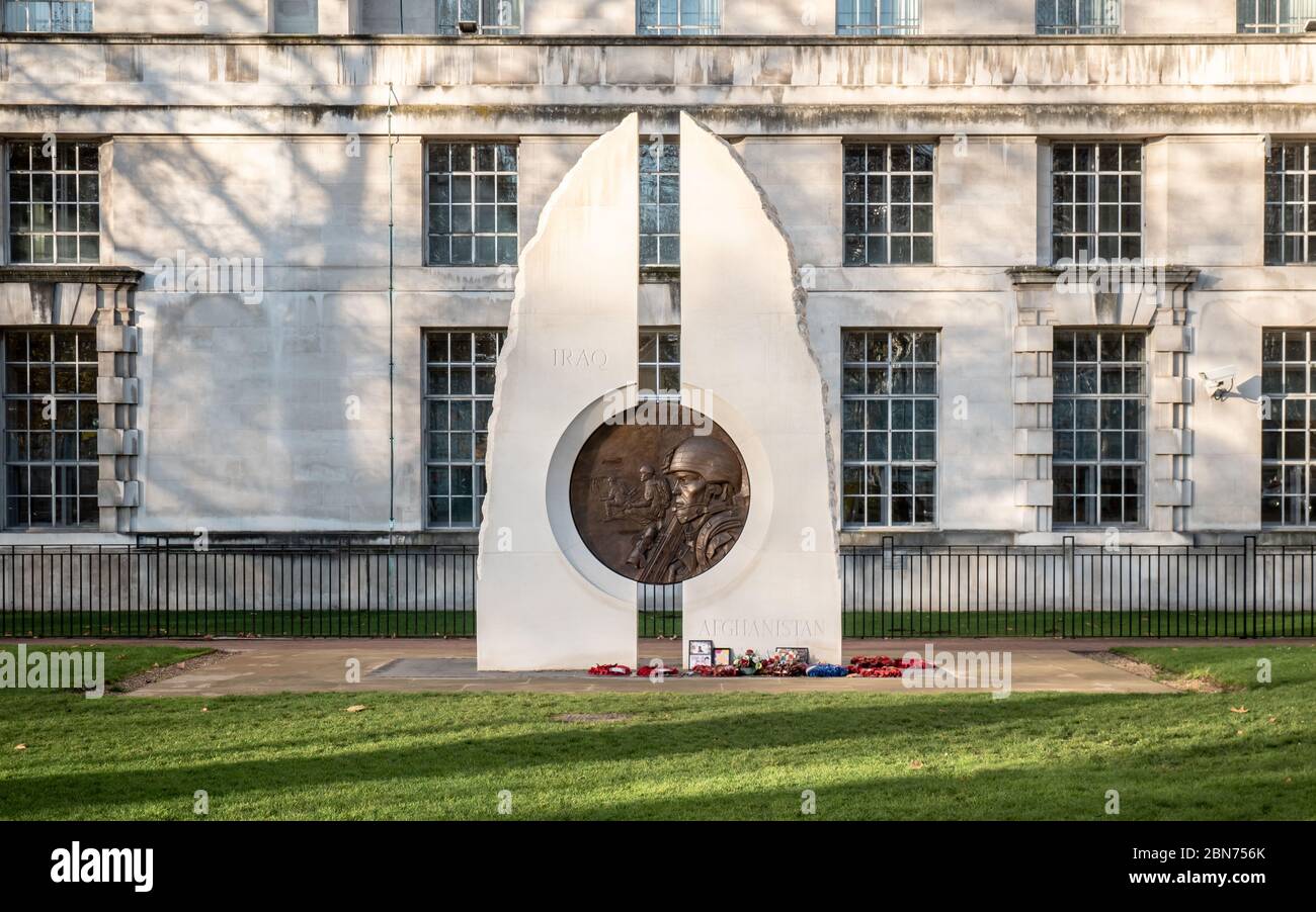 Le Mémorial de l'Irak et de l'Afghanistan, Ministère de la défense, Whitehall, Londres. Hommage aux citoyens britanniques impliqués dans les guerres du Golfe, de l'Afghanistan et de l'Irak Banque D'Images
