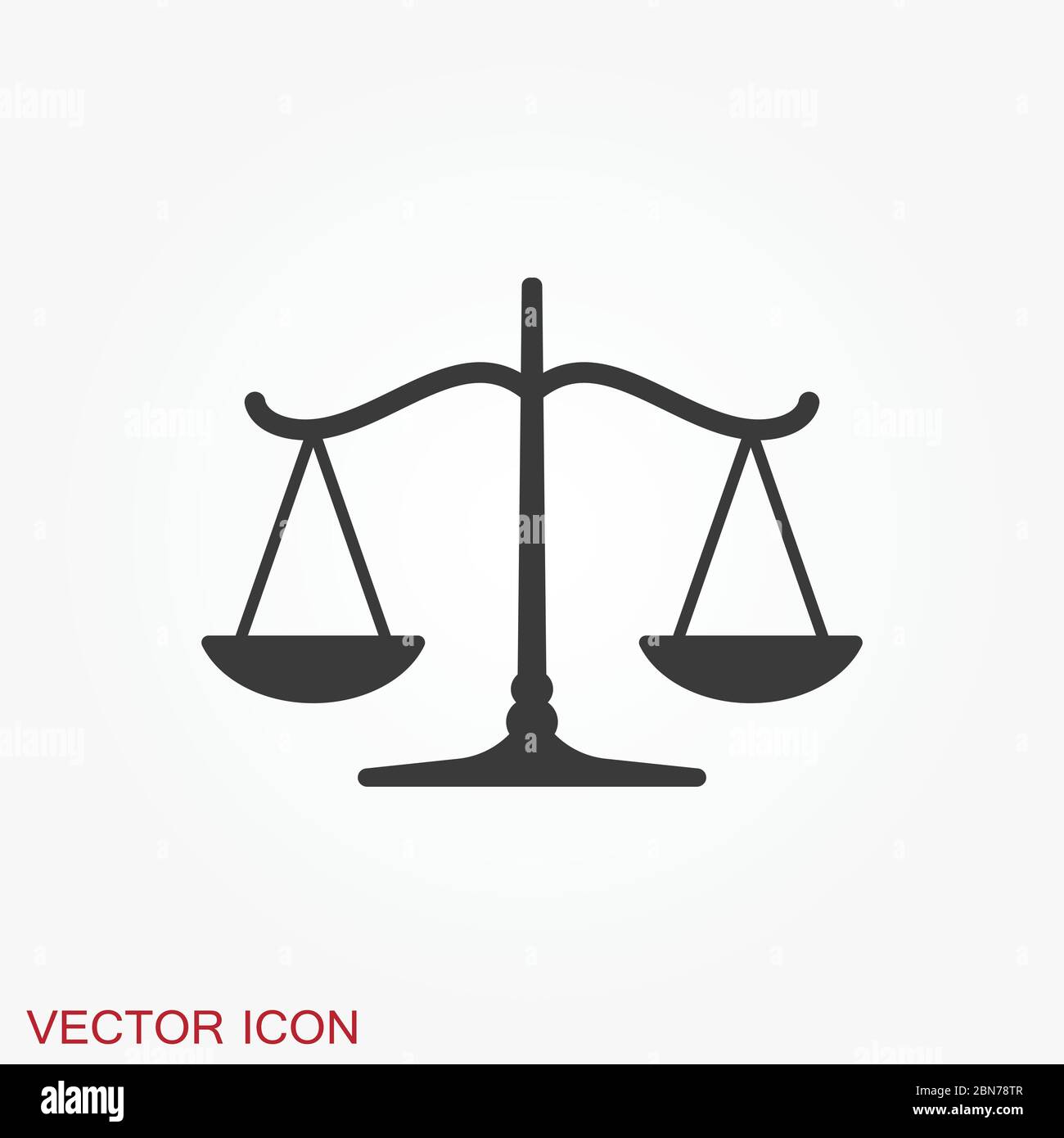 Icône échelles. Icône vecteur échelles de justice. Symbole de la Cour de justice. Illustration de Vecteur