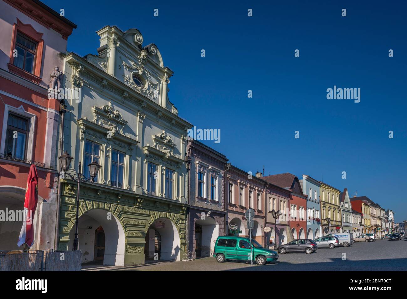 Namesti Miru (place de la paix) à Svitavy, Moravie, République tchèque, Europe centrale Banque D'Images