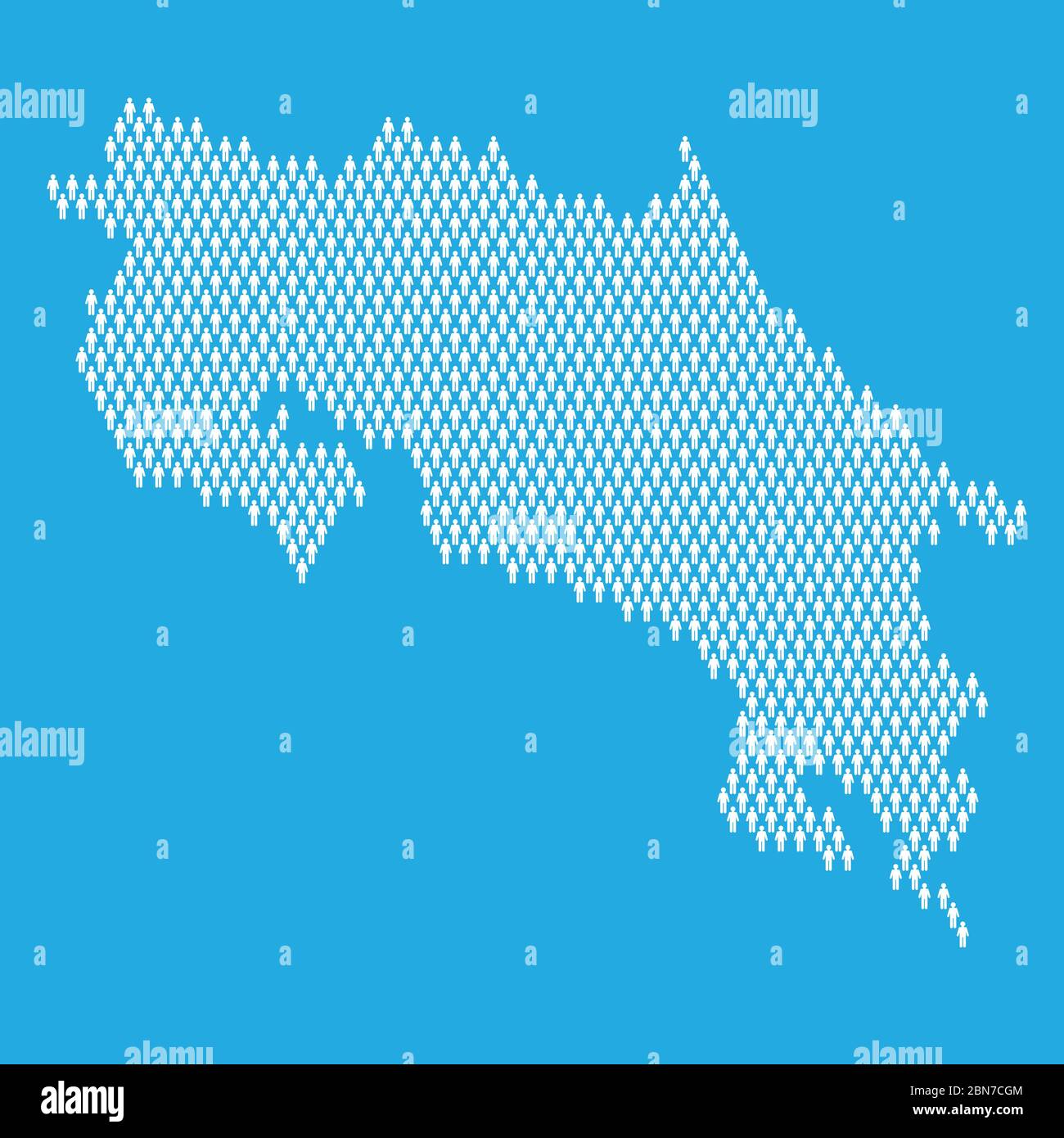 Population du Costa Rica. Carte statistique faite de bâton figure personnes Illustration de Vecteur