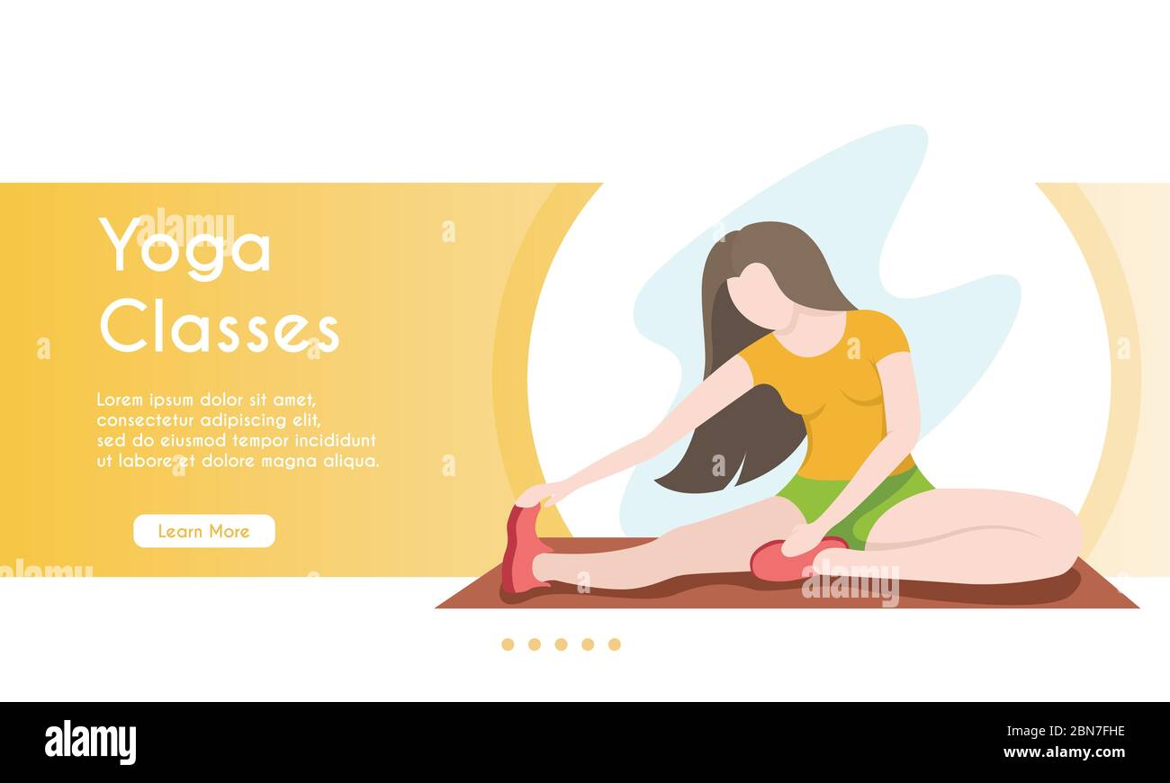 Cours de yoga. Personnage féminin. Illustration de Vecteur