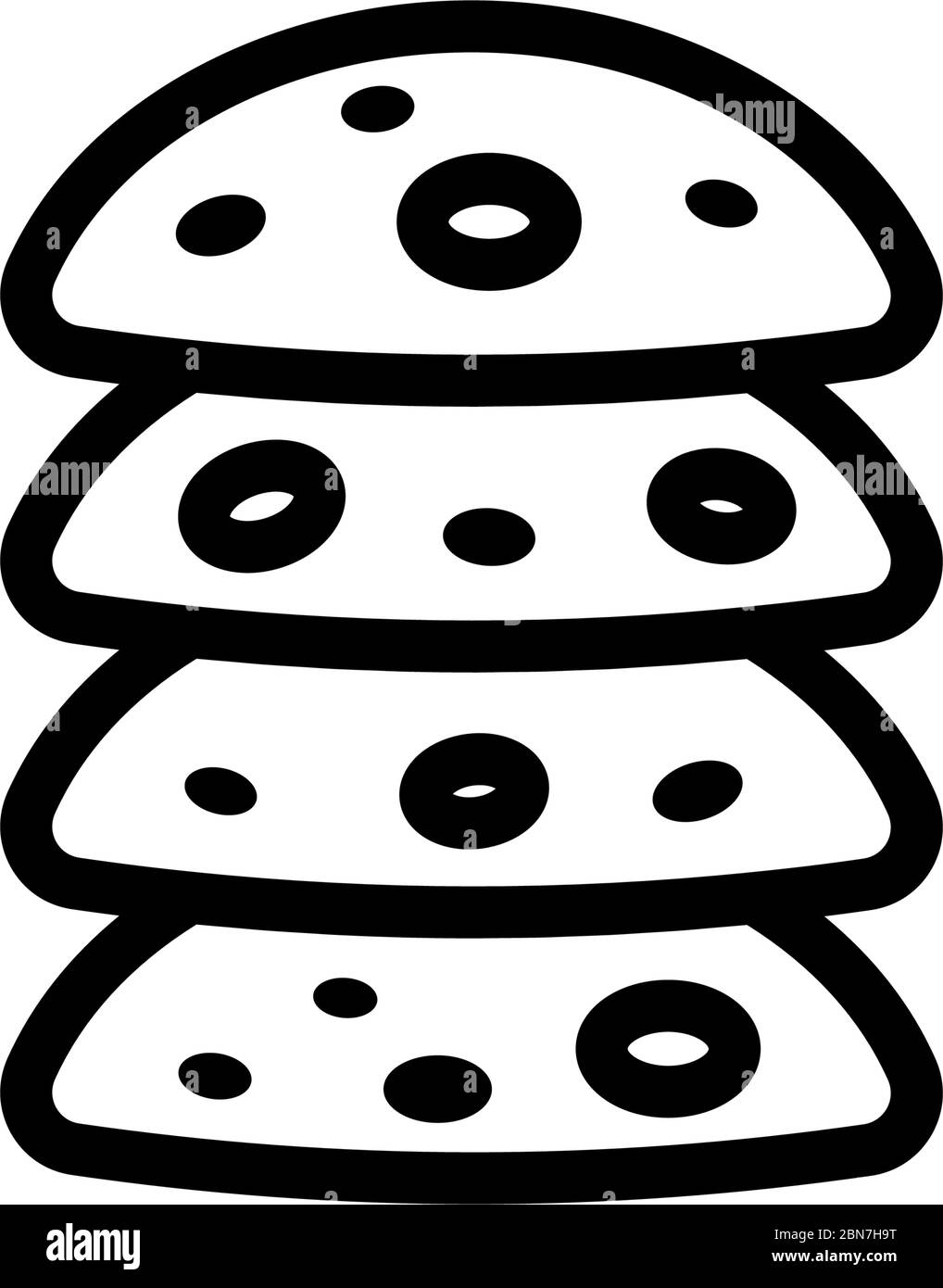 illustration vectorielle de l'icône de la pile de biscuits à l'avoine Illustration de Vecteur