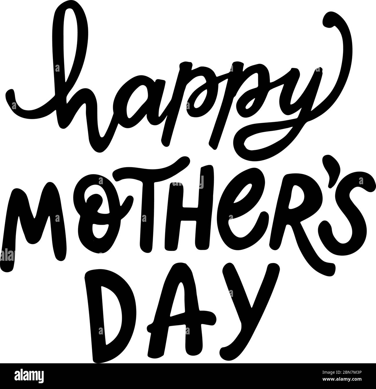 Joyeux jour de mères écrit à la main lettres vectorielles Illustration de Vecteur