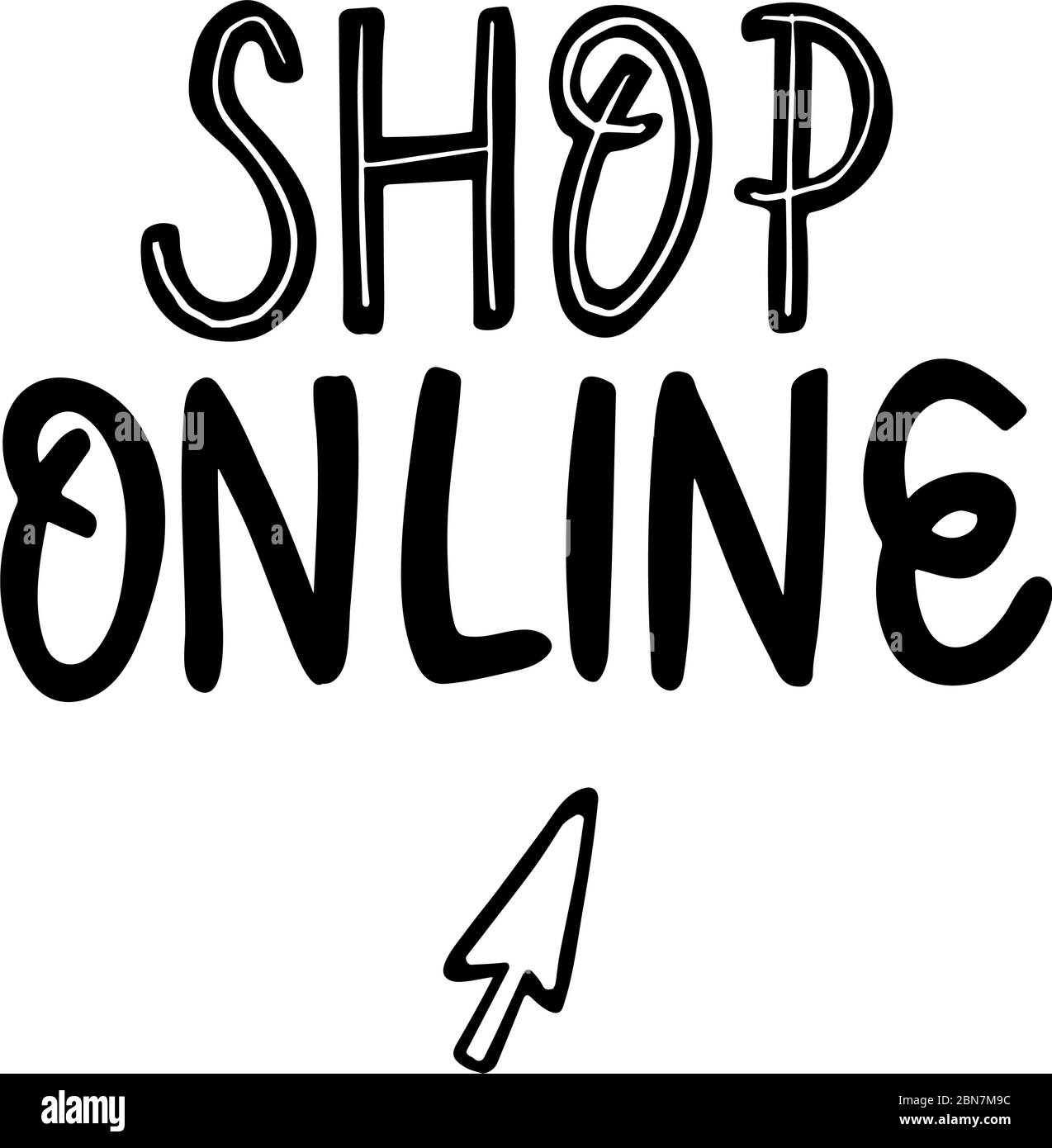 doodle lettrage vectoriel dessiné à la main Boutique en ligne Illustration de Vecteur