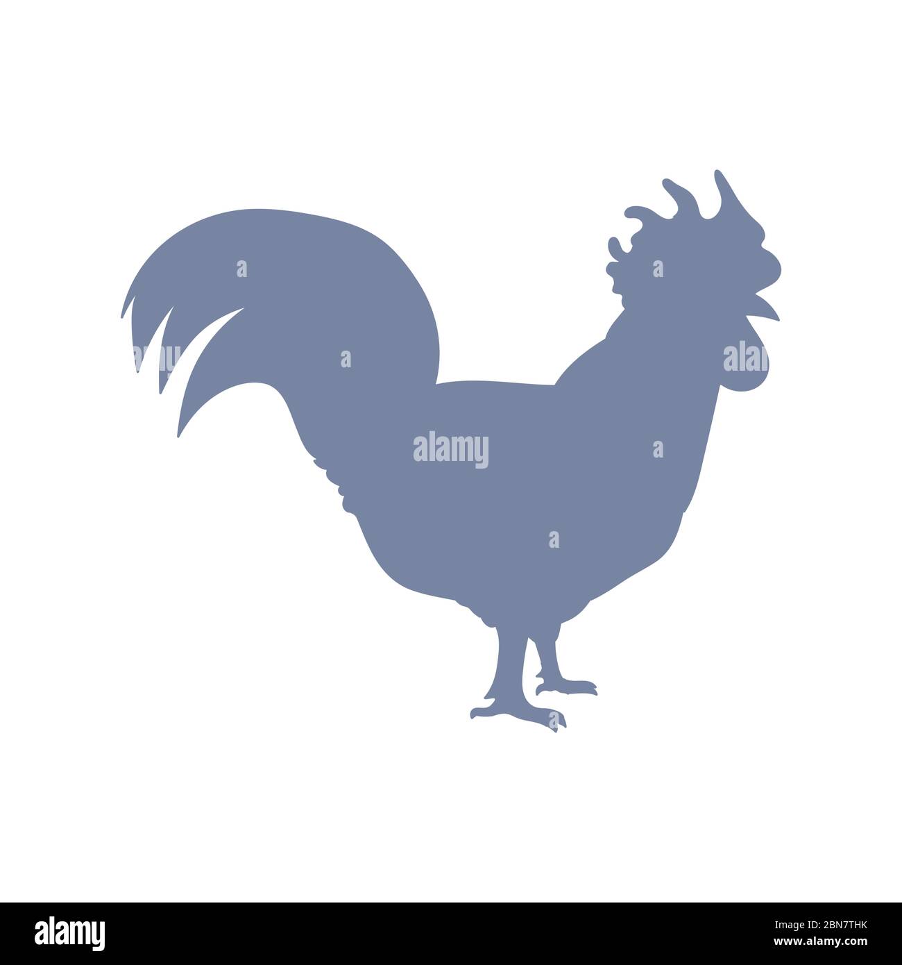 Jolie ferme française coq silhouette vecteur clipart. Volaille de style rustique dessinée à la main. Illustration de style campagne de poulet pour le graphique de ferme EPS 10 Illustration de Vecteur