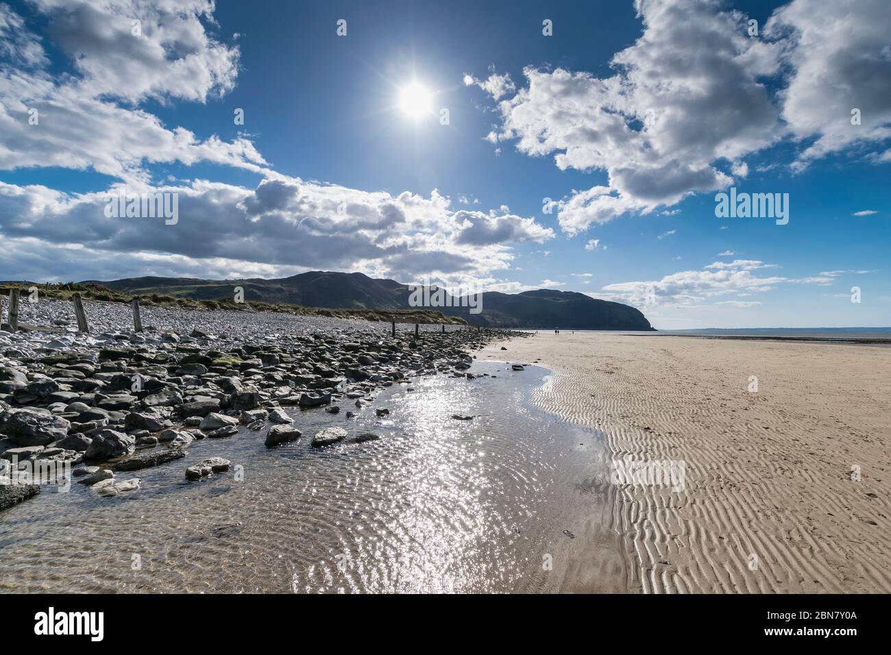 Conwy Morfa plage sur la côte nord du pays de Galles Banque D'Images