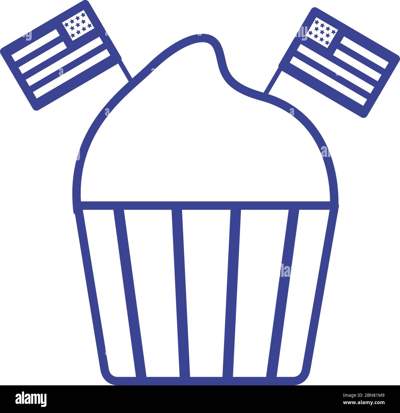 drapeaux américains en style cupcake Illustration de Vecteur