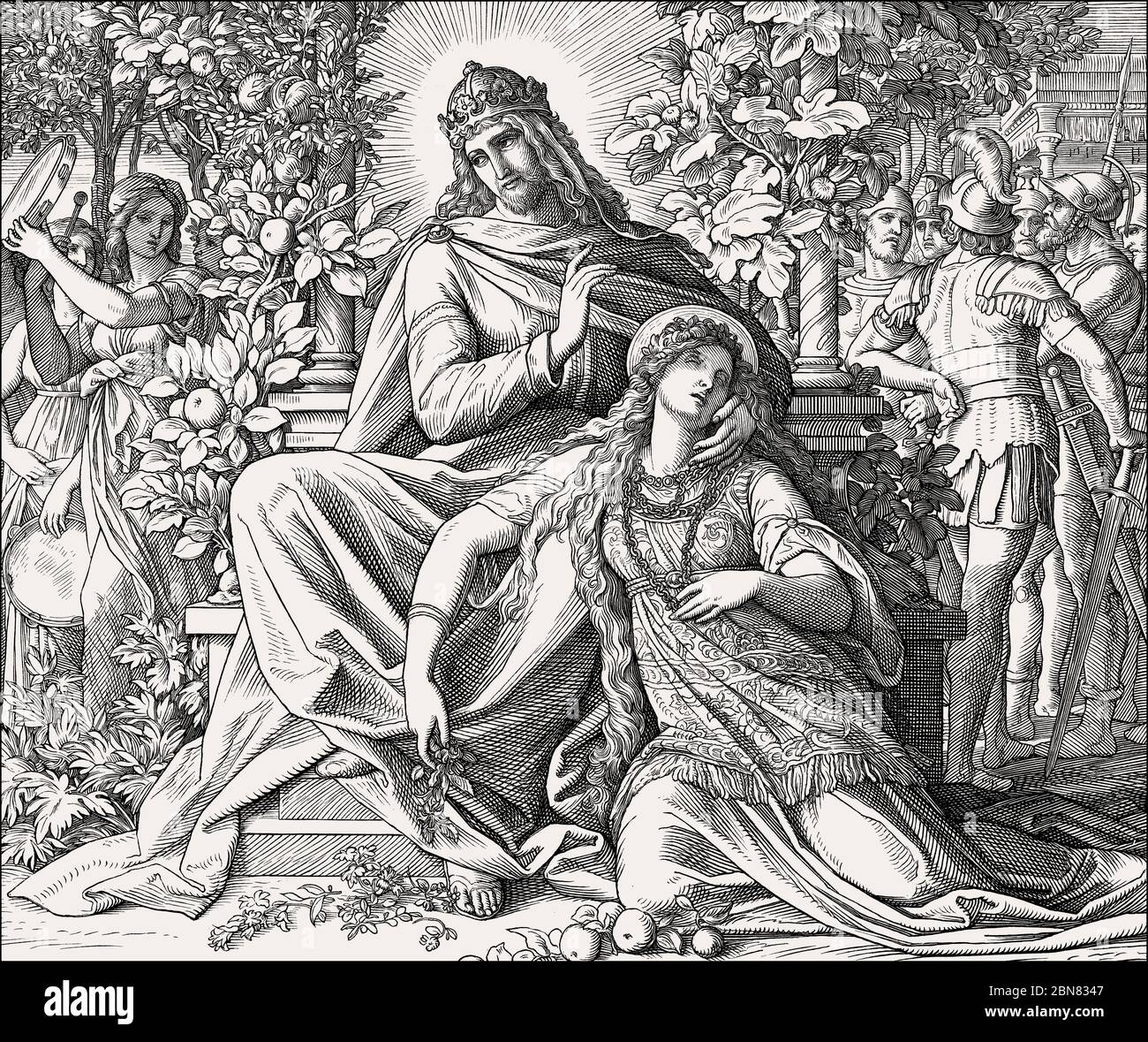 Salomon et Dame de la sagesse Livre de la sagesse ancien Testament par Julius Schnorr von Carolsfeld Photo Stock Alamy