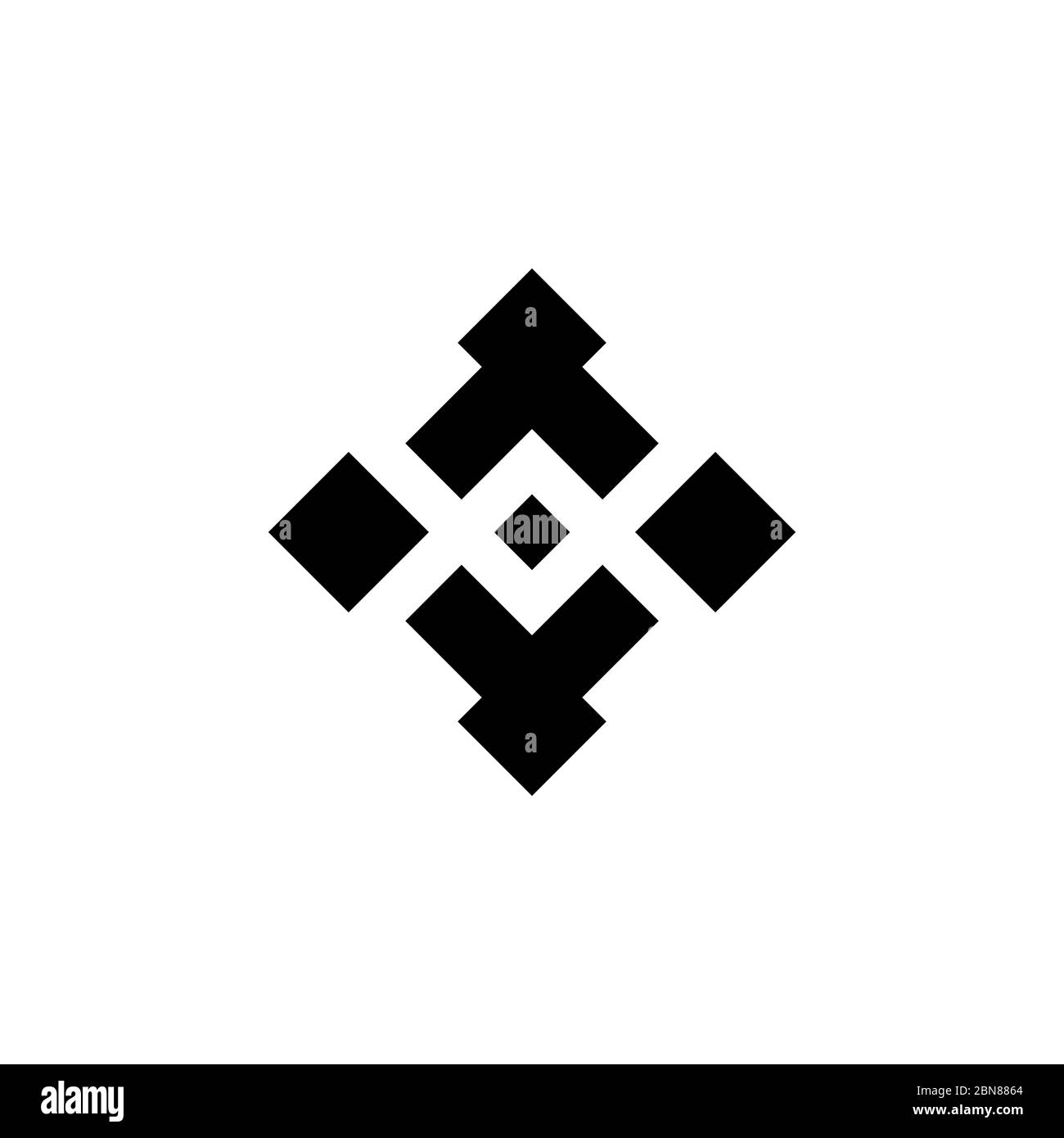 Logo commercial abstrait, concept de décoration carrée, isolé sur fond blanc. Illustration de Vecteur