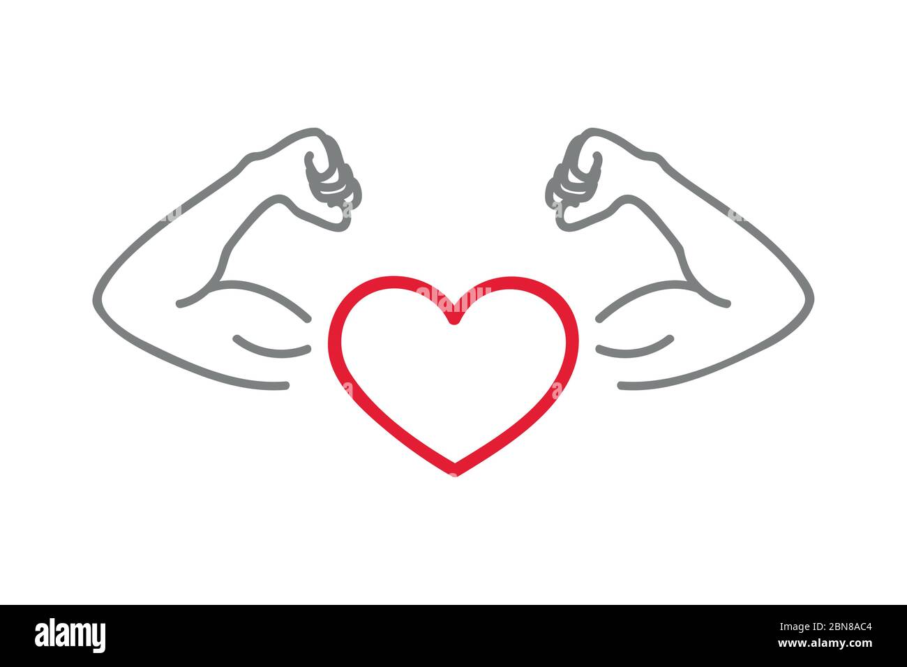 Style de vie sain coeur fort avec les bras musculaires vecteur illustration EPS10 Illustration de Vecteur