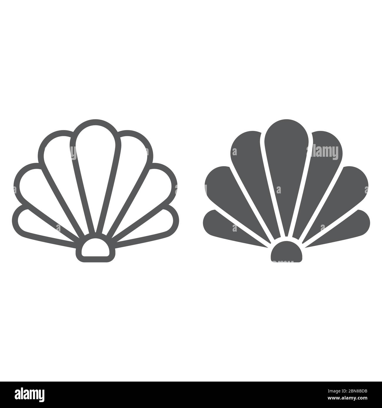 Ligne de coquillages et icône de glyphe, océan et plage, graphiques de vecteur de signe de seashell, une icône linéaire sur un fond blanc, eps 10. Illustration de Vecteur