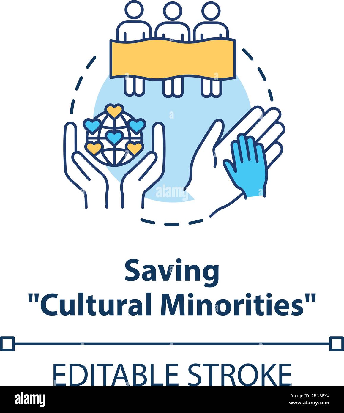 Icône du concept sauver les minorités culturelles Illustration de Vecteur
