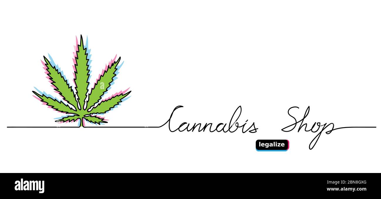 Bannière web vecteur boutique de cannabis. Marijuana légalisée, chanvre, mauvaises herbes, bannière feuille de cannabis, fond, affiche Illustration de Vecteur