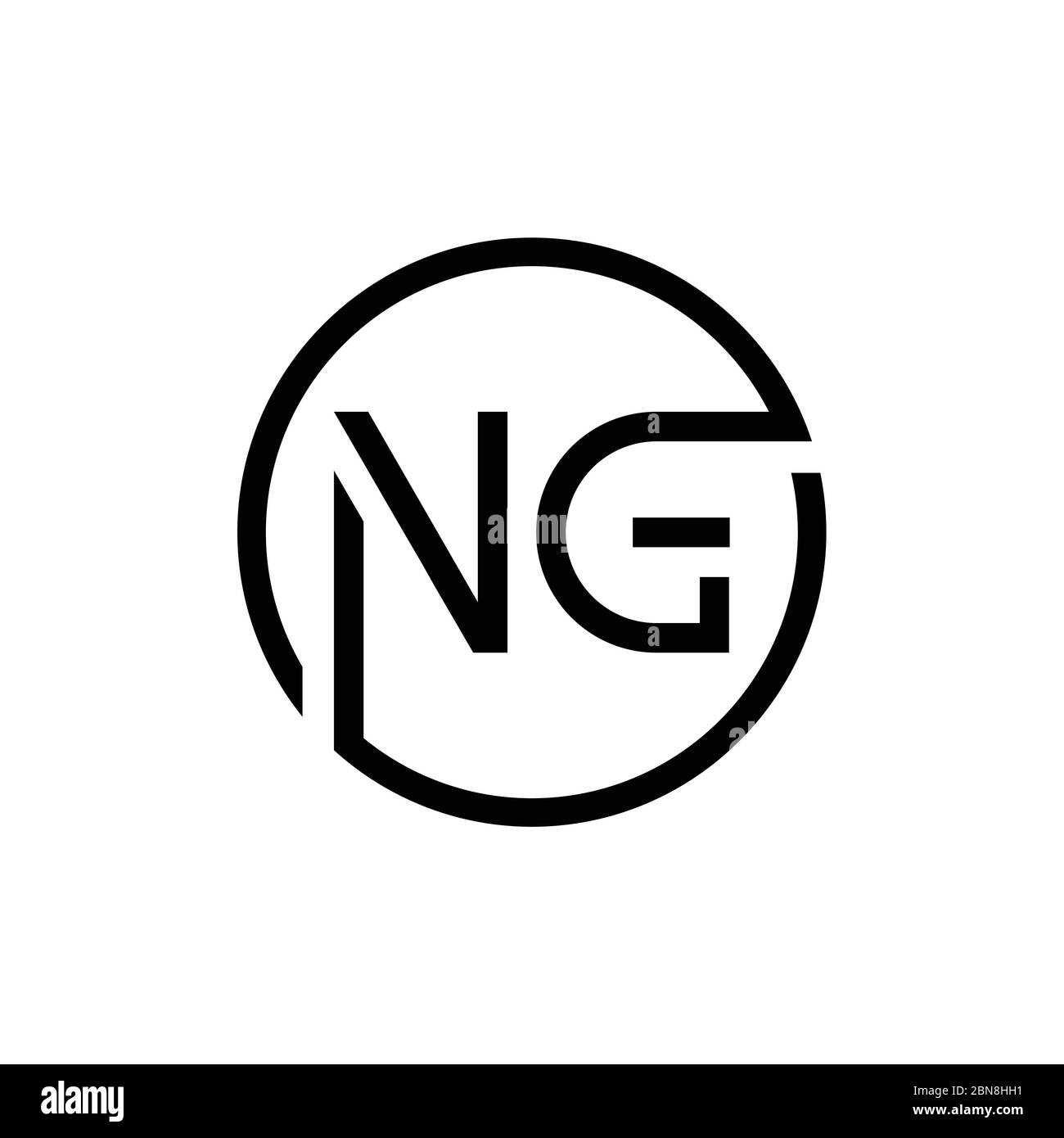 Modèle de scénario de logo NG de la lettre initiale. Design du logo de la lettre NG abstrait Illustration de Vecteur
