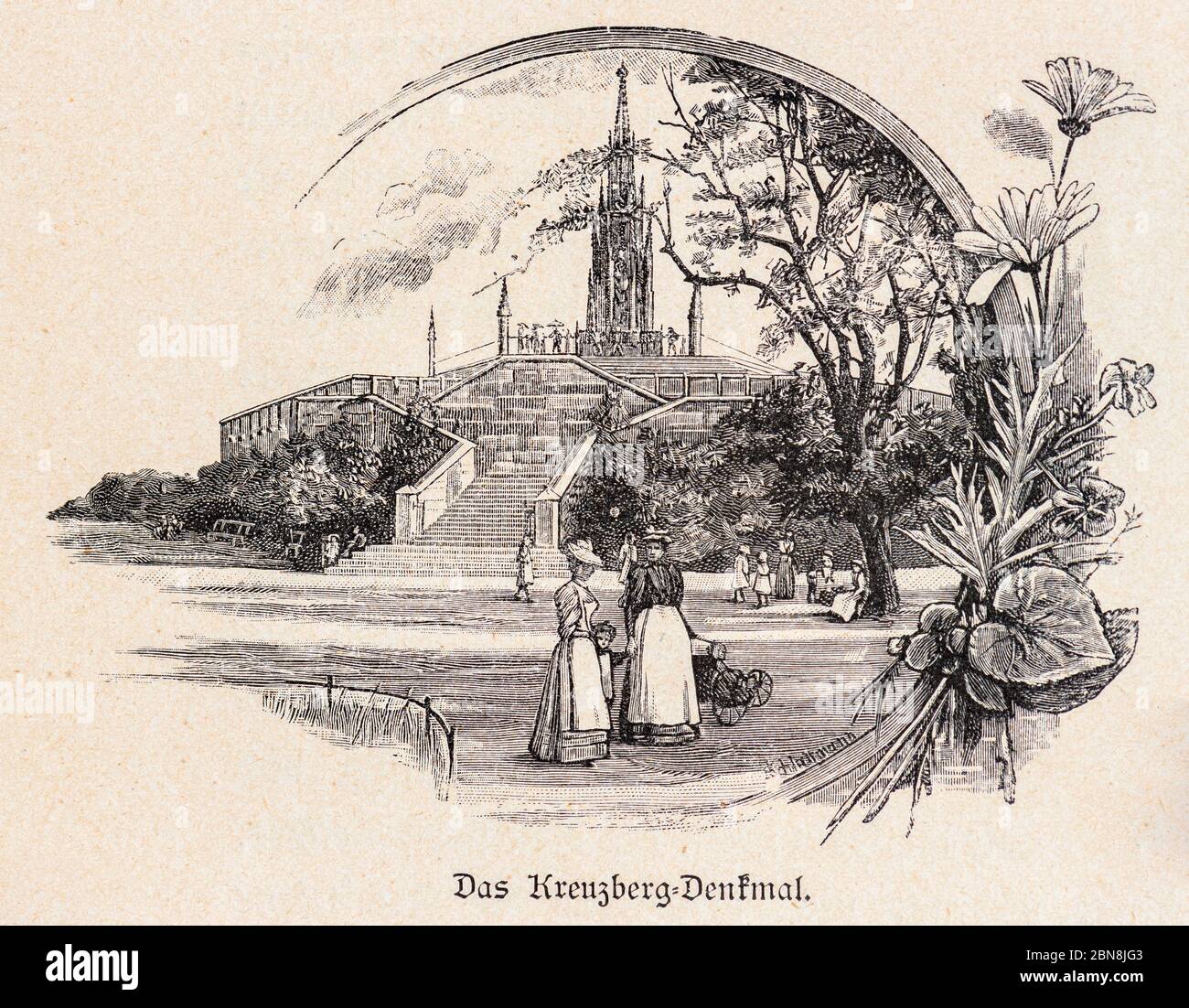 DAS Kreuzberg Denkmal, le monument Kreuzberg, Berlin, Allemagne, 'Die Hauptstädte der Welt', la capitale du monde, Breslau vers 1897 Banque D'Images
