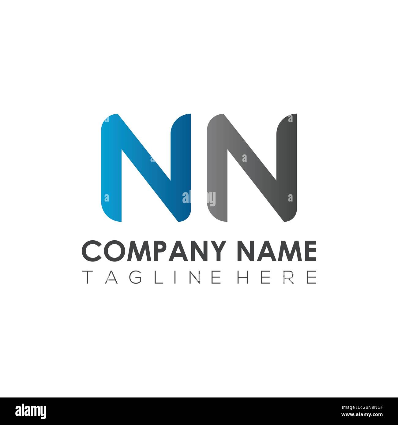 Modèle de scénario de logo NN de la lettre initiale. Création de logo lettre NN abstrait Illustration de Vecteur