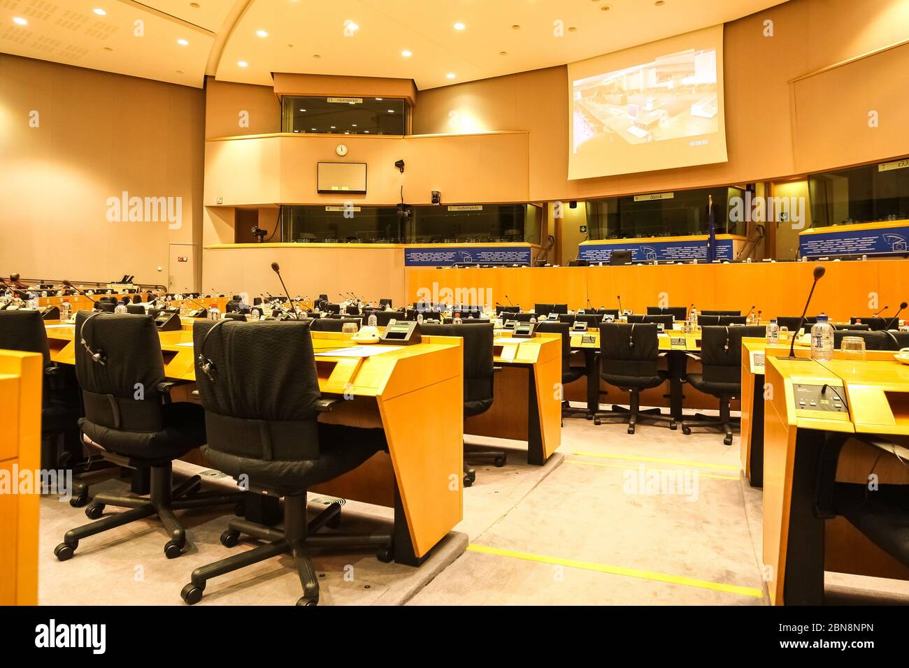 Salle de conférence du Parlement européen, Bruxelles, Belgique - 02 mars 2011 Banque D'Images