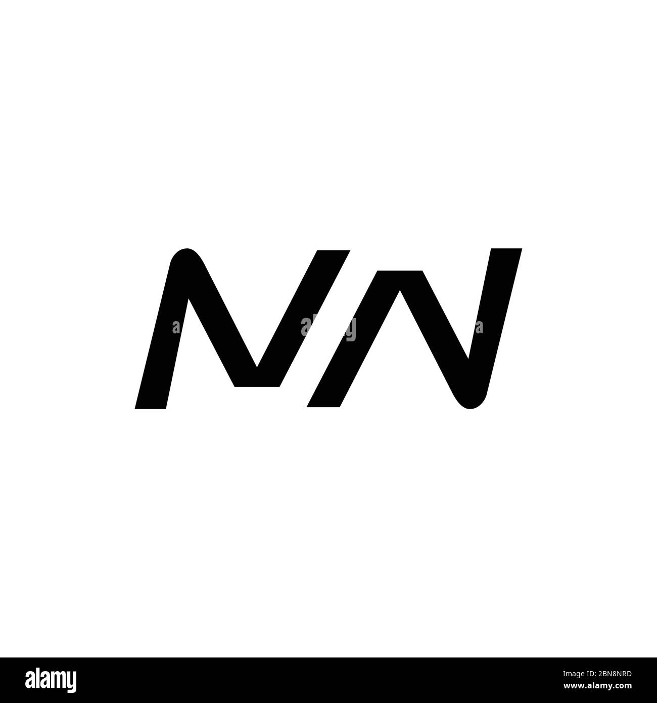 Modèle de scénario de logo NN de la lettre initiale. Création de logo lettre NN abstrait Illustration de Vecteur