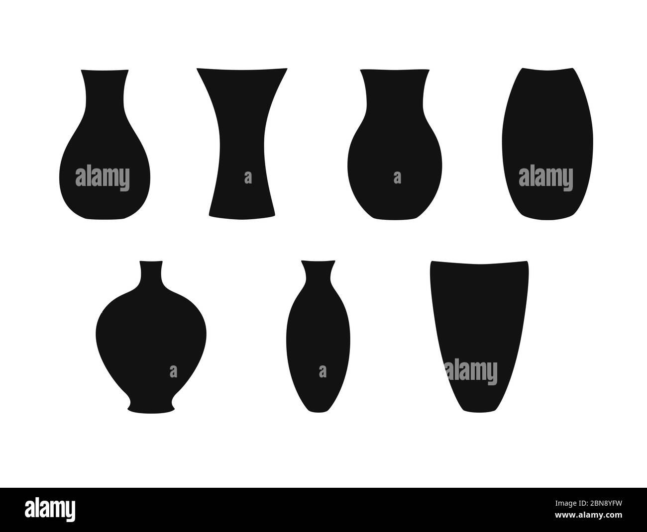 Ensemble de vases silhouette et de bouteilles icône, créer par vecteur Illustration de Vecteur