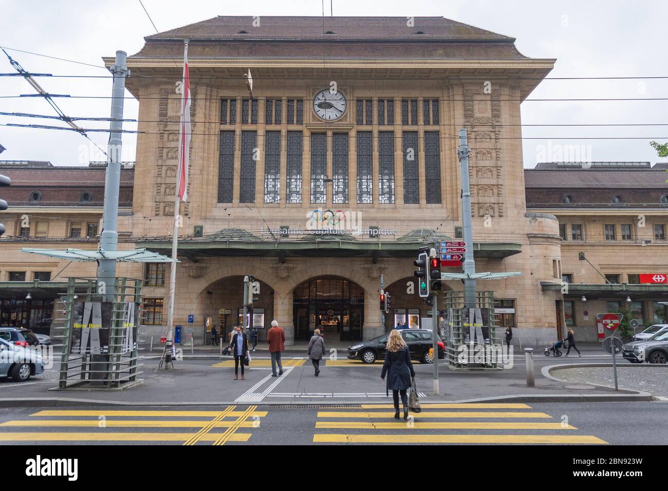 Lausanne, Suisse. 13 mai 2020. Gare de Lausanne au début du confinement lié à la pandémie du coronavirus à Lausanne, Suisse, le 13 mai 2020. (Photo par Eric Dubost/Pacific Press/Sipa USA) crédit: SIPA USA/Alay Live News Banque D'Images