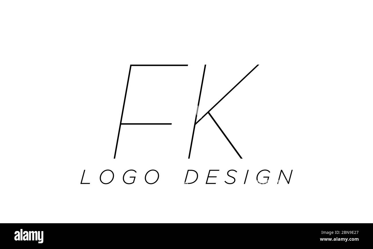 Modèle de conception de logo lettre FK Illustration de Vecteur