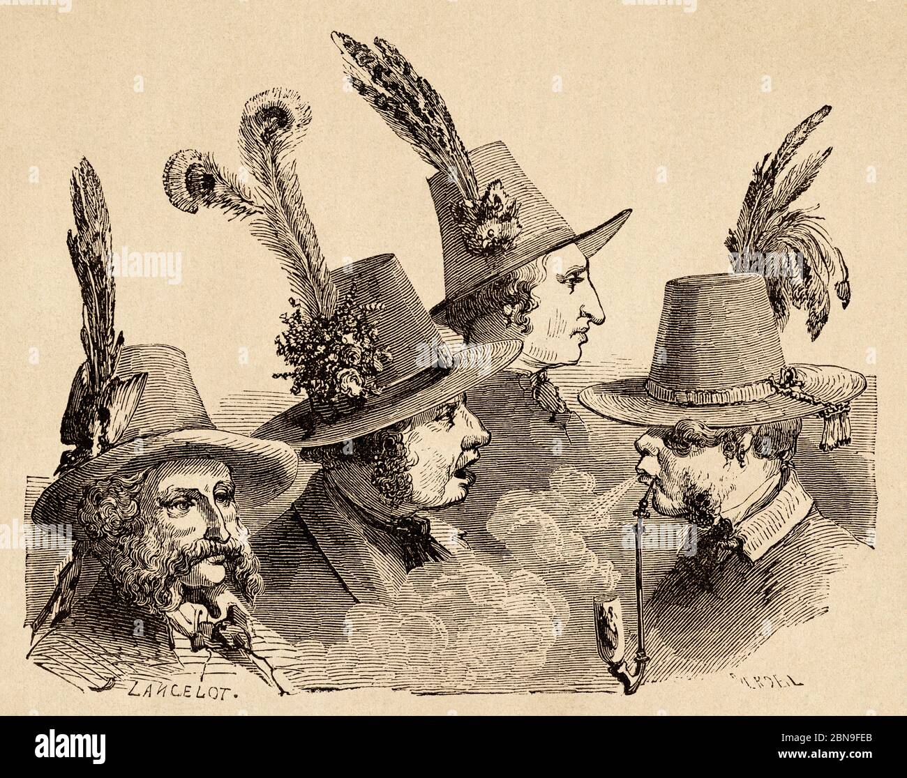 Chapeaux à plumes, paysans autrichiens, Autriche Europe. Illustration  gravée du XIXe siècle, le Tour du monde 1863 Photo Stock - Alamy