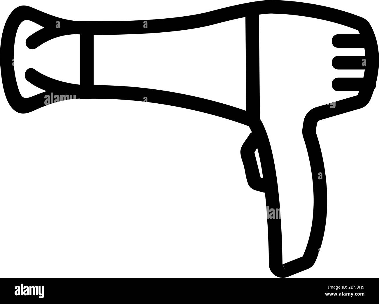 sèche-cheveux domestique avec illustration vectorielle avec bec étendu Illustration de Vecteur
