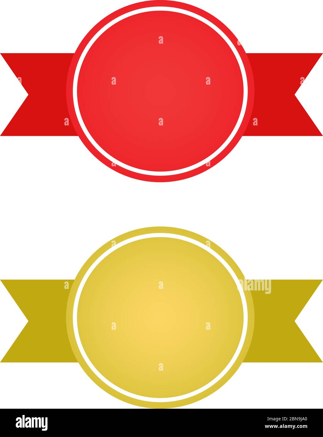 Illustration vectorielle simple du ruban rouge et or adapté à l'affiche. Promotions de bannière ou de produit et vendeur en ligne Illustration de Vecteur