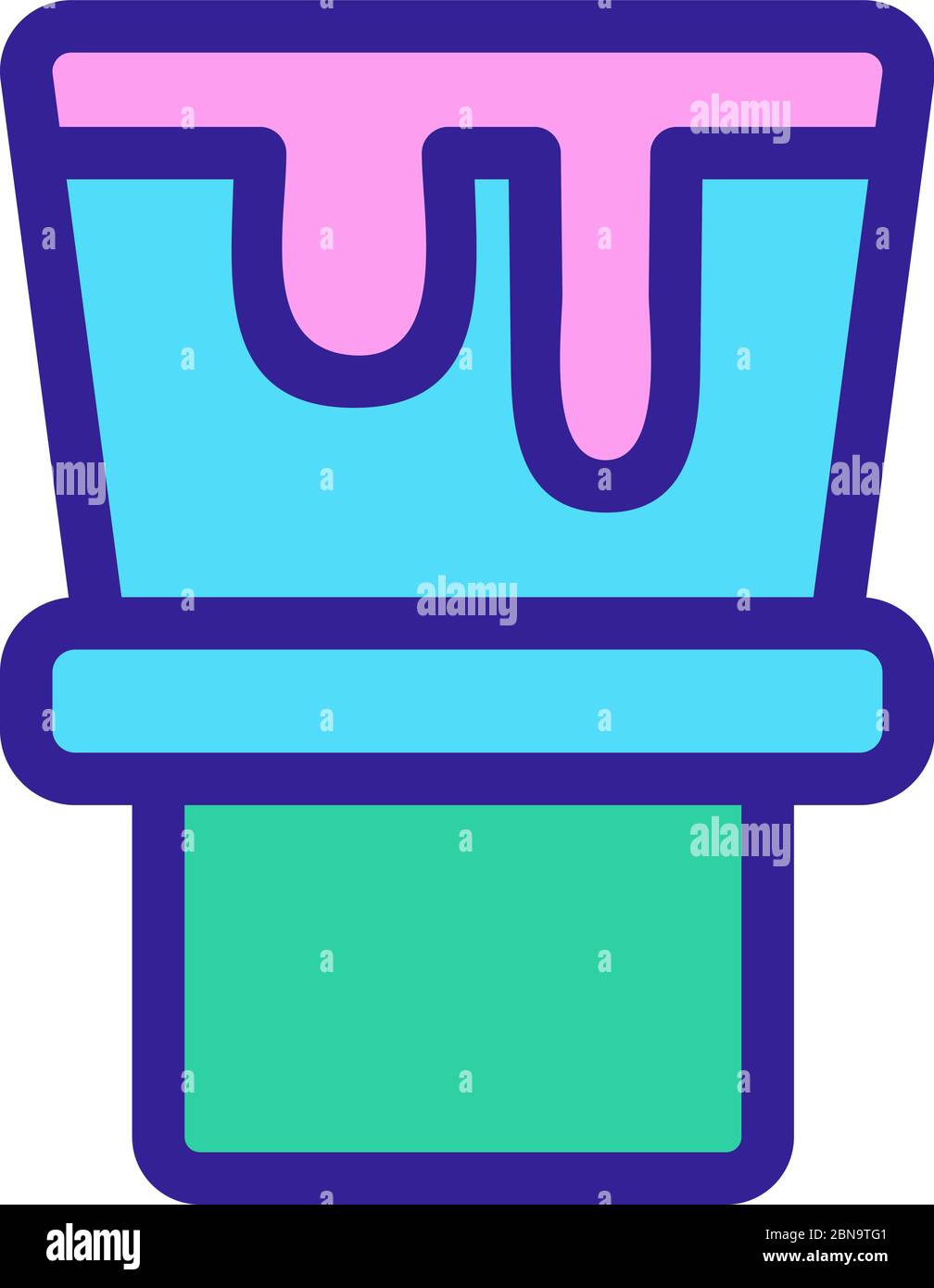 illustration vectorielle de la fondue à deux niveaux avec symbole de fromage fluide Illustration de Vecteur