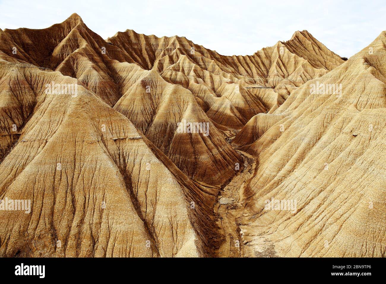 Le désert des Bardenas à Navarra, en Espagne. L'érosion par le vent et l'eau crée des formes étonnantes dans ce désert de Navarre, en Espagne. Banque D'Images