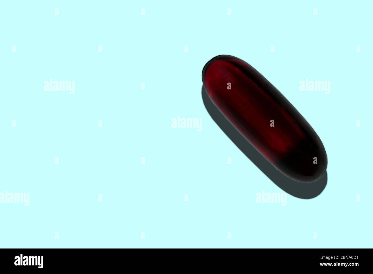 Pilule médicale, capsule de médecine pharmaceutique. Analgésique, vitamine, antibiotique, probiotique sur fond bleu. Concept médical. Science concept backgro Banque D'Images