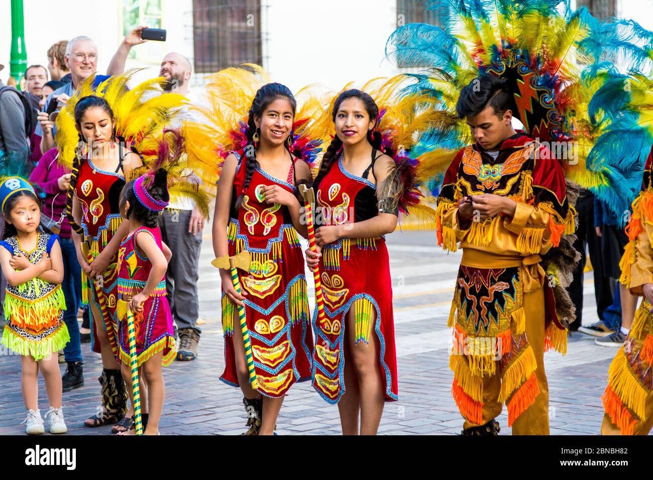 Défilé du Festival à Cusco, la Vallée Sacrée, Pérou Banque D'Images
