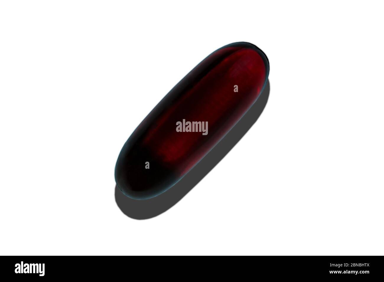 Pilule médicale, capsule de médecine pharmaceutique. Analgésique, vitamine, antibiotique, probiotique isolé sur fond blanc. Concept médical. Science conce Banque D'Images